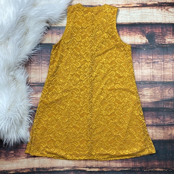 RELISTED Lace Dress Yellow Gold Style Tank Dress - Picture 7 of 9